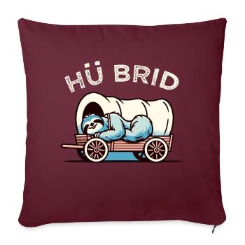 Hü Brid - Lustiges Hybrid Auto - Faultier - Sofakissenbezug 45 x 45 cm - Burgunderrot - Vorne