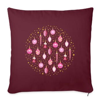 Galaxie de Noël Rose - Housse de coussin décorative 45 x 45 cm - bordeaux - Devant