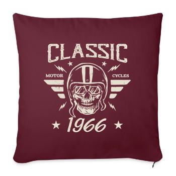 Klassisches Vintage-Geburtstagsgeschenk aus dem Jahr 1966 - Sofakissenbezug 45 x 45 cm - Burgunderrot - Vorne