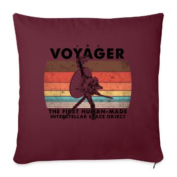 Mission de sonde spatiale rétro Voyager 1977 - Housse de coussin décorative 45 x 45 cm - bordeaux - Devant