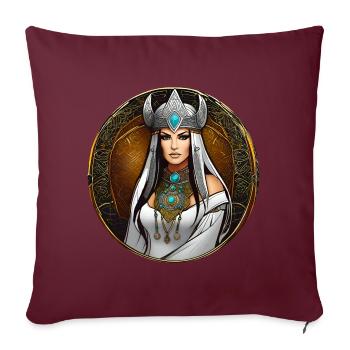 Fiers Vikings en Germania Shieldmaiden - Housse de coussin décorative 45 x 45 cm - bordeaux - Devant