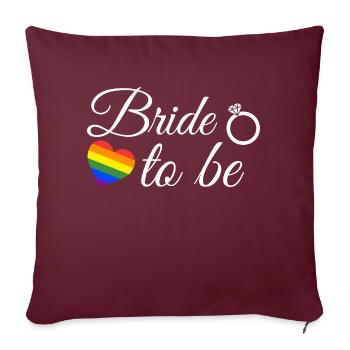 Lesbische Braut LGBT-Hochzeitsbraut in spe - Sofakissenbezug 45 x 45 cm - Burgunderrot - Vorne