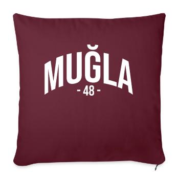 Mugla 48 Türkei Turkiye Geschenk Urlaub TR Türk - Sofakissenbezug 45 x 45 cm - Burgunderrot - Vorne