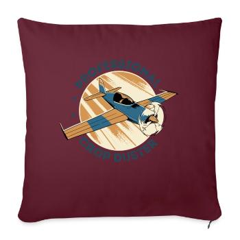 Pilote professionnel de dépoussiéreur, aérien - Housse de coussin décorative 45 x 45 cm - bordeaux - Devant