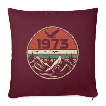 Vintage 1973 Classique 1973 rétro 1973 Cadeau 1973 - Housse de coussin décorative 45 x 45 cm - bordeaux - Devant