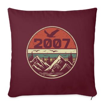 Jahrgang 2007 Klassik 2007 Retro 2007 Geschenk 2007 - Sofakissenbezug 45 x 45 cm - Burgunderrot - Vorne