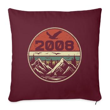 Vintage 2008 Classique 2008 rétro 2008 Cadeau 2008 - Housse de coussin décorative 45 x 45 cm - bordeaux - Devant