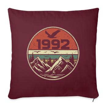 Vintage 1992 Classique 1992 rétro 1992 Cadeau 1992 - Housse de coussin décorative 45 x 45 cm - bordeaux - Devant