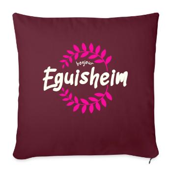 Eguisheim Texte France - Housse de coussin décorative 45 x 45 cm - bordeaux - Devant