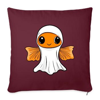 Goldfische Halloween Comic Geist - Sofakissenbezug 45 x 45 cm - Burgunderrot - Vorne