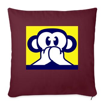 3 singes sages ne parlent rien Parler garde la bouche fermée - Housse de coussin décorative 45 x 45 cm - bordeaux - Devant