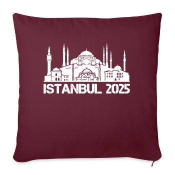 Istanbul 2025 - Housse de coussin décorative 45 x 45 cm - bordeaux - Devant