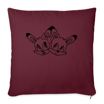 2 Foxes Couple In Love Two Friends Love Team Cute - Sofa pillowcase 17,3'' x 17,3'' (45 x 45 cm) - burgundy - Front
