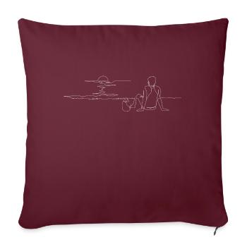 Sunset Beach Line Art Sunset Beach - Sofa pillowcase 17,3'' x 17,3'' (45 x 45 cm) - burgundy - Front