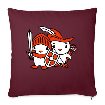 2 Ducks Knight Archer Épée Bouclier Combattant - Housse de coussin décorative 45 x 45 cm - bordeaux - Devant