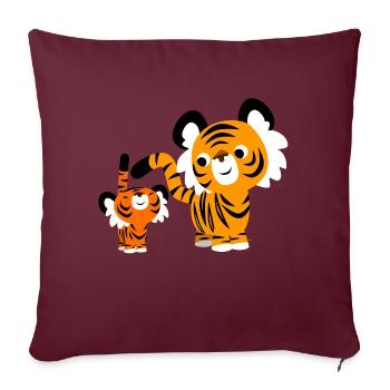 Petit Tigre et Grand Tigre par Cheerful Madness!! - Housse de coussin décorative 45 x 45 cm - bordeaux - Devant