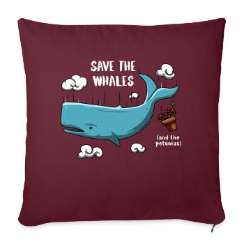 Save Whales - Housse de coussin décorative 45 x 45 cm - bordeaux - Devant