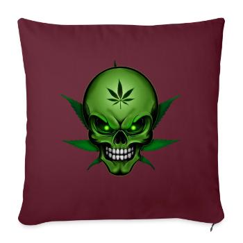 Hanf Totenkopf 001 - Sofakissenbezug 45 x 45 cm - Burgunderrot - Vorne