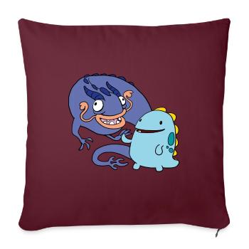 Derpy Dragons - Housse de coussin décorative 45 x 45 cm - bordeaux - Devant
