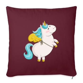 Fliegendes Comic Einhorn - Sofakissenbezug 45 x 45 cm - Burgunderrot - Vorne