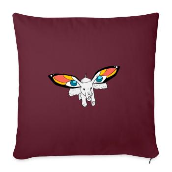 papillon Elephant - Housse de coussin décorative 45 x 45 cm - bordeaux - Devant