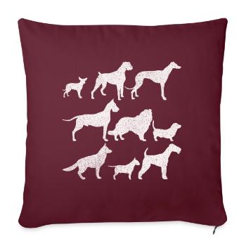 CHIENS CHIENS CADEAUX - Housse de coussin décorative 45 x 45 cm - bordeaux - Devant