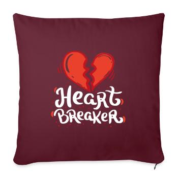 Heartbreaker Liebe Herz Romantik Beziehung Herz - Sofakissenbezug 45 x 45 cm - Burgunderrot - Vorne