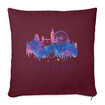 London Skyline - Sofa pillowcase 17,3'' x 17,3'' (45 x 45 cm) - burgundy - Front