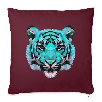 Tiger Polygon wild Löwe Geschenkidee - Sofakissenbezug 45 x 45 cm - Burgunderrot - Vorne