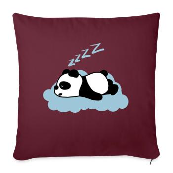 Schläfriger Panda - Sofakissenbezug 45 x 45 cm - Burgunderrot - Vorne