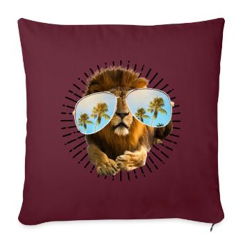 LIONS LIONS AVEC LUNETTES - Housse de coussin décorative 45 x 45 cm - bordeaux - Devant