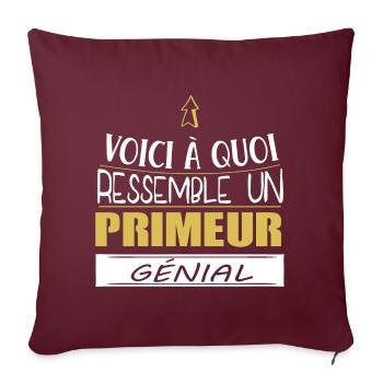 Primeur - Fruit - Légume - Mâraicher - Cadeau - Housse de coussin décorative 45 x 45 cm - bordeaux - Devant