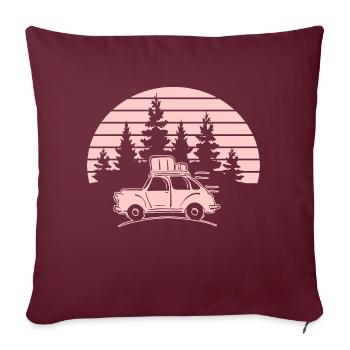 Le chemin est l’objectif Roadtrip Travel Holiday Camping - Housse de coussin décorative 45 x 45 cm - bordeaux - Devant