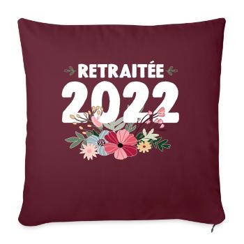 Retraitée 2022 - Housse de coussin décorative 45 x 45 cm - bordeaux - Devant