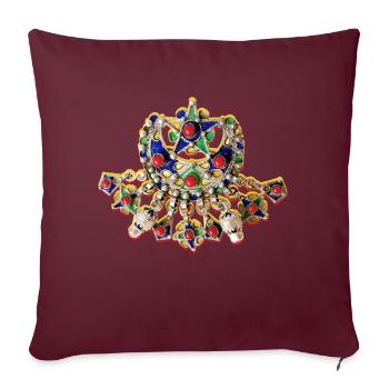 Bijoux kabyle afzim - Housse de coussin décorative 45 x 45 cm - bordeaux - Devant