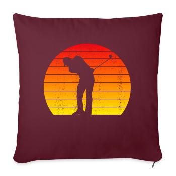 Golfer Golfball Retro Golf Golfspieler Vintage - Sofakissenbezug 45 x 45 cm - Burgunderrot - Vorne
