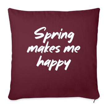 Spring makes me happy - Sofa pillowcase 17,3'' x 17,3'' (45 x 45 cm) - burgundy - Front