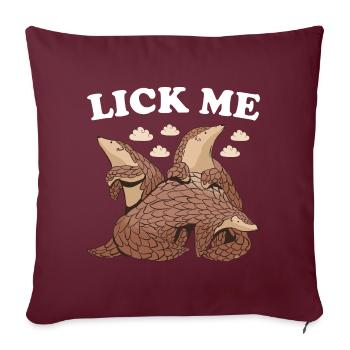Lèche-moi Pangolin - Housse de coussin décorative 45 x 45 cm - bordeaux - Devant