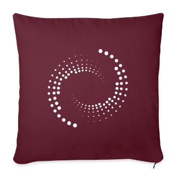Spirale avec cercles blancs - Housse de coussin décorative 45 x 45 cm - bordeaux - Devant