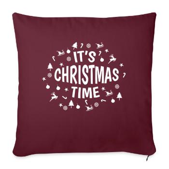 It's christmas time season - Sofa pillowcase 17,3'' x 17,3'' (45 x 45 cm) - burgundy - Front