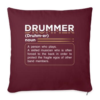 Drummer Definition Schlagzeuger Geschenk - Sofakissenbezug 45 x 45 cm - Burgunderrot - Vorne