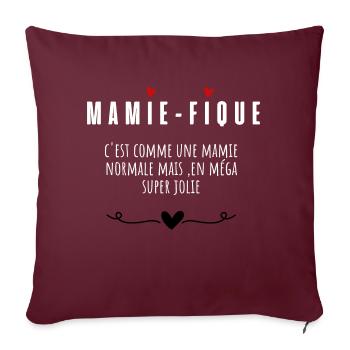 Mamie-fique mamie magnifique - Housse de coussin décorative 45 x 45 cm - bordeaux - Devant
