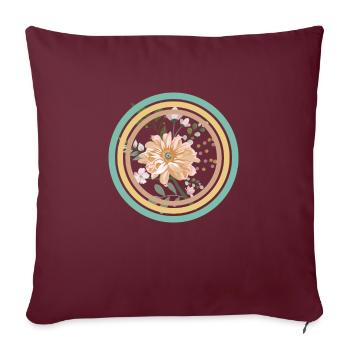 Anneau floral - Housse de coussin décorative 45 x 45 cm - bordeaux - Devant