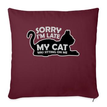 sorry cat was sitting - Sofa pillowcase 17,3'' x 17,3'' (45 x 45 cm) - burgundy - Front