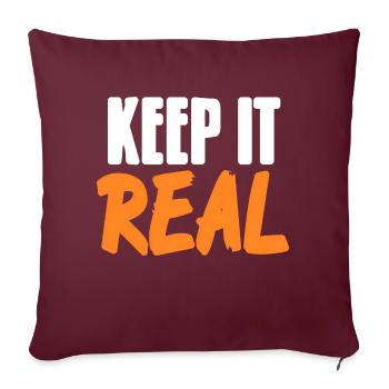 Keep It Real Cool Retro Hip Hop Designs T-Shirt - Sofakissenbezug 45 x 45 cm - Burgunderrot - Vorne