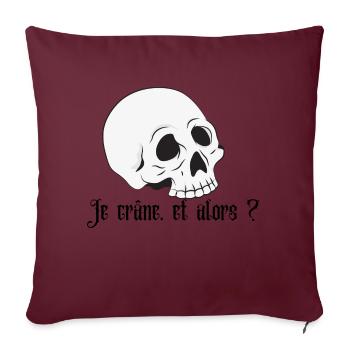 Je crâne | Tee-shirt Halloween drôle - Housse de coussin décorative 45 x 45 cm - bordeaux - Devant