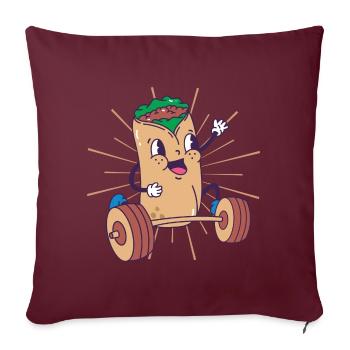 Burrito Weight Squat Fitness Burrito kawaii - Sofa pillowcase 17,3'' x 17,3'' (45 x 45 cm) - burgundy - Front