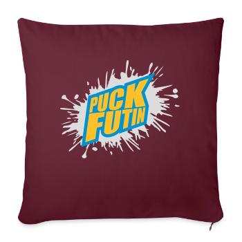 Conception du logo Puck Futin - Housse de coussin décorative 45 x 45 cm - bordeaux - Devant