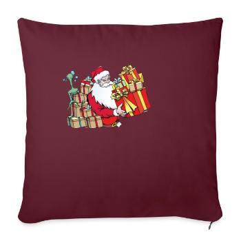 Weihnachtsmann - Sofakissenbezug 45 x 45 cm - Burgunderrot - Vorne