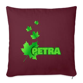Prénom Petra - Housse de coussin décorative 45 x 45 cm - bordeaux - Devant